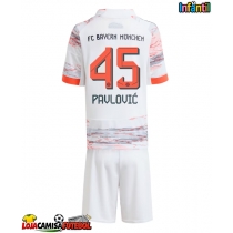 Camisa de Futebol Bayern Munich Aleksandar Pavlovic #45 Equipamento Secundário Infantil 2025-26 Manga Curta (+ Calças curtas)